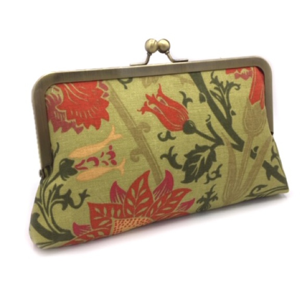 Green, Orange & Pink Clutch Bridal Bridesmaid Bag